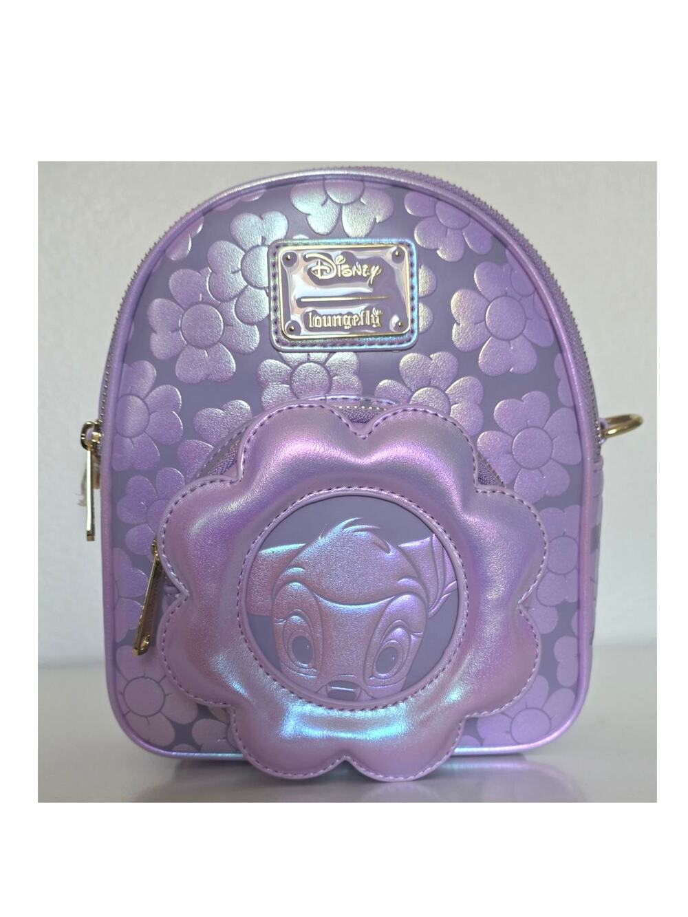 Loungefly Disney Bambi Floral Iridescent Convertible Mini Backpack | NWT